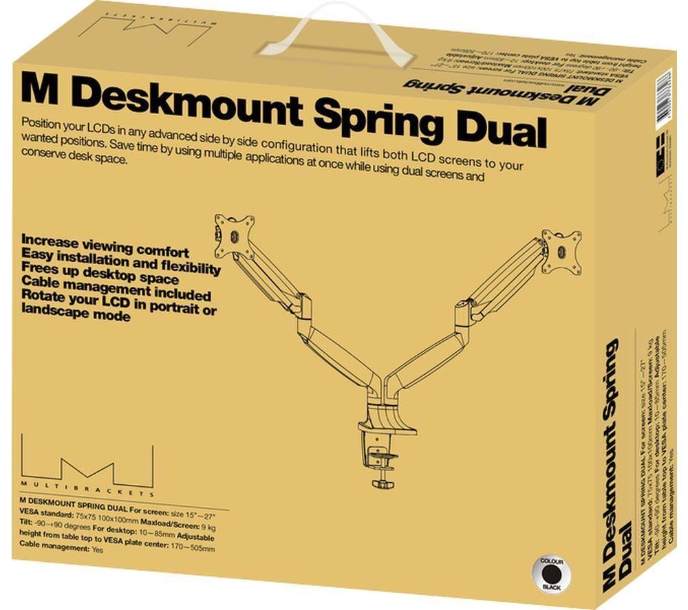 MULTIBRACKETS M Deskmount Spring Dual Arm Tilt & Swivel 15-27" TV Bracket image number 6 of 6