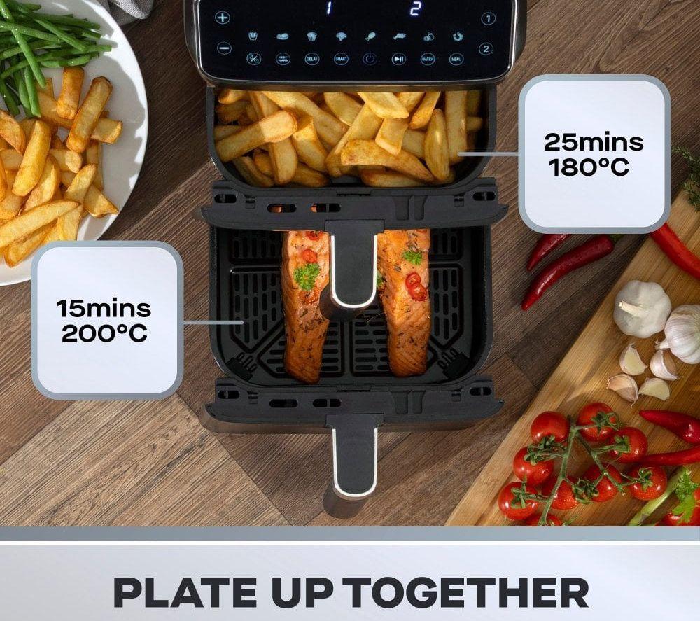 DAEWOO SDA2916GE Dual Basket Air Fryer - Black image number 3 of 5
