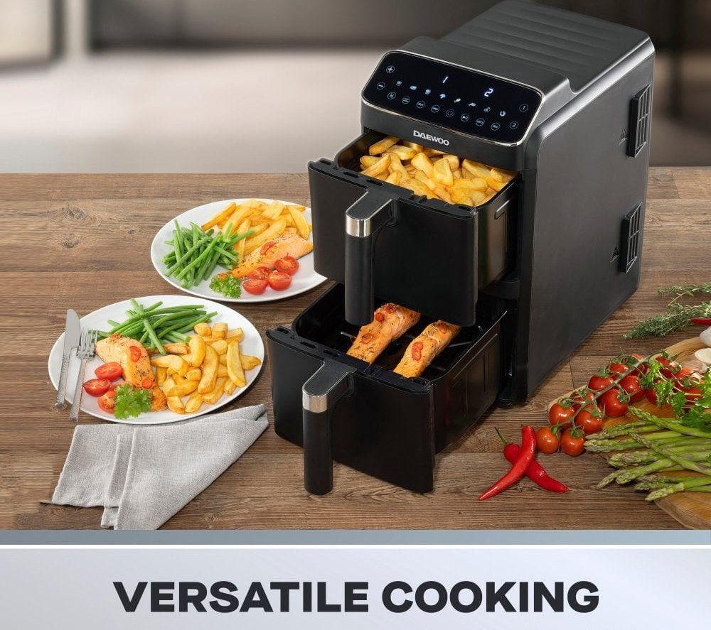 DAEWOO SDA2916GE Dual Basket Air Fryer - Black image number 4 of 5