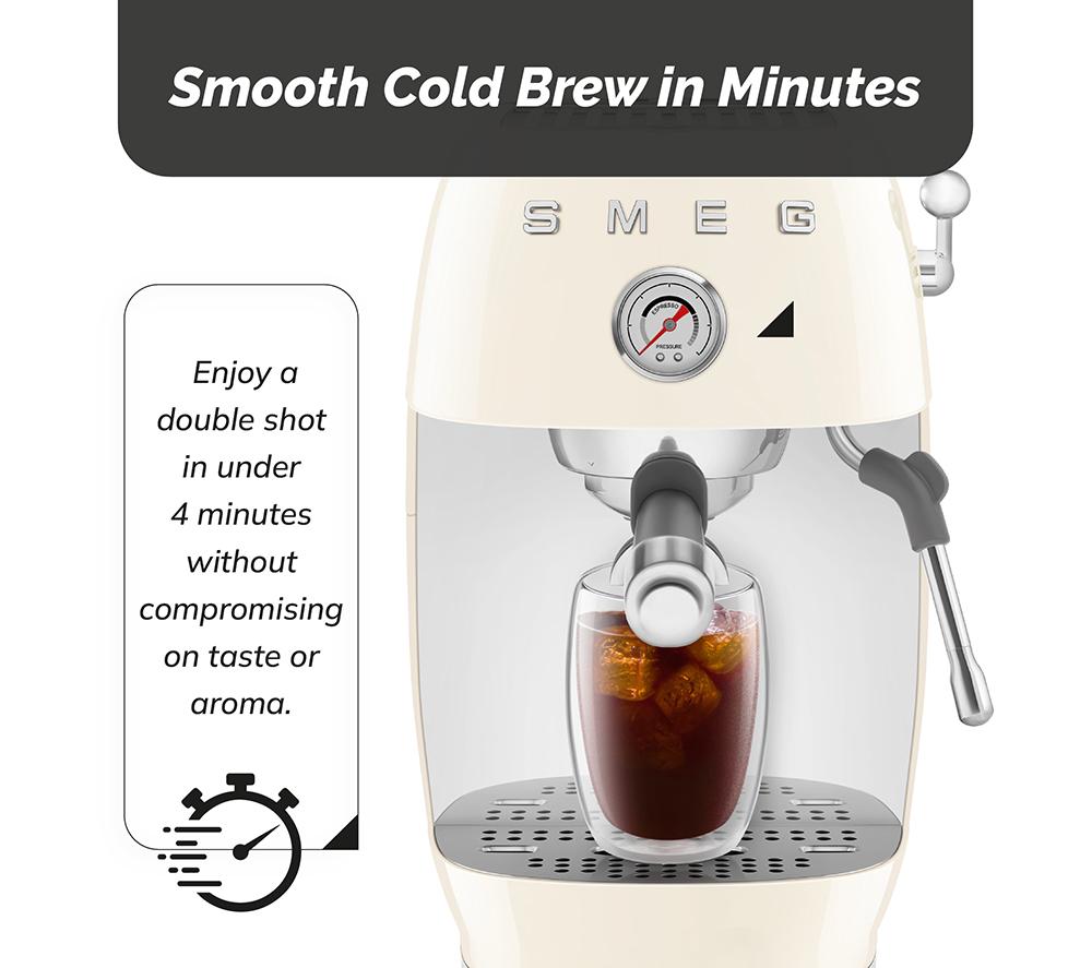 SMEG Espresso with Cold Brew ECF03 Coffee Machine &ndash; Cream image number 3 of 10