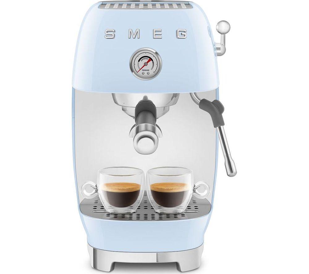 Smeg 50S Style Ecf03pbuk Coffee Machine - Pastel Blue, Blue