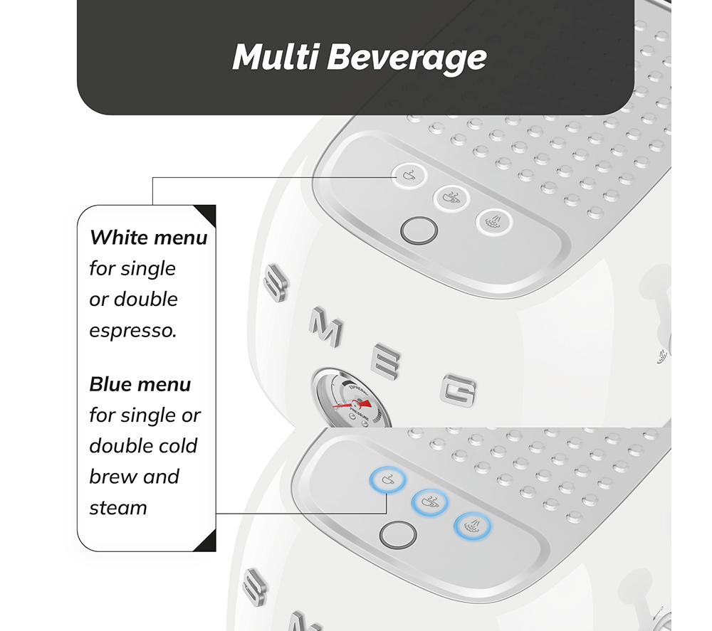 SMEG Espresso with Cold Brew ECF03 Coffee Machine &ndash; White image number 6 of 10