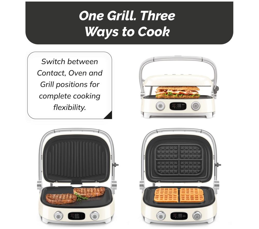 SMEG 50's Style MGF01BLUK Multi Grill - Cream image number 2 of 14