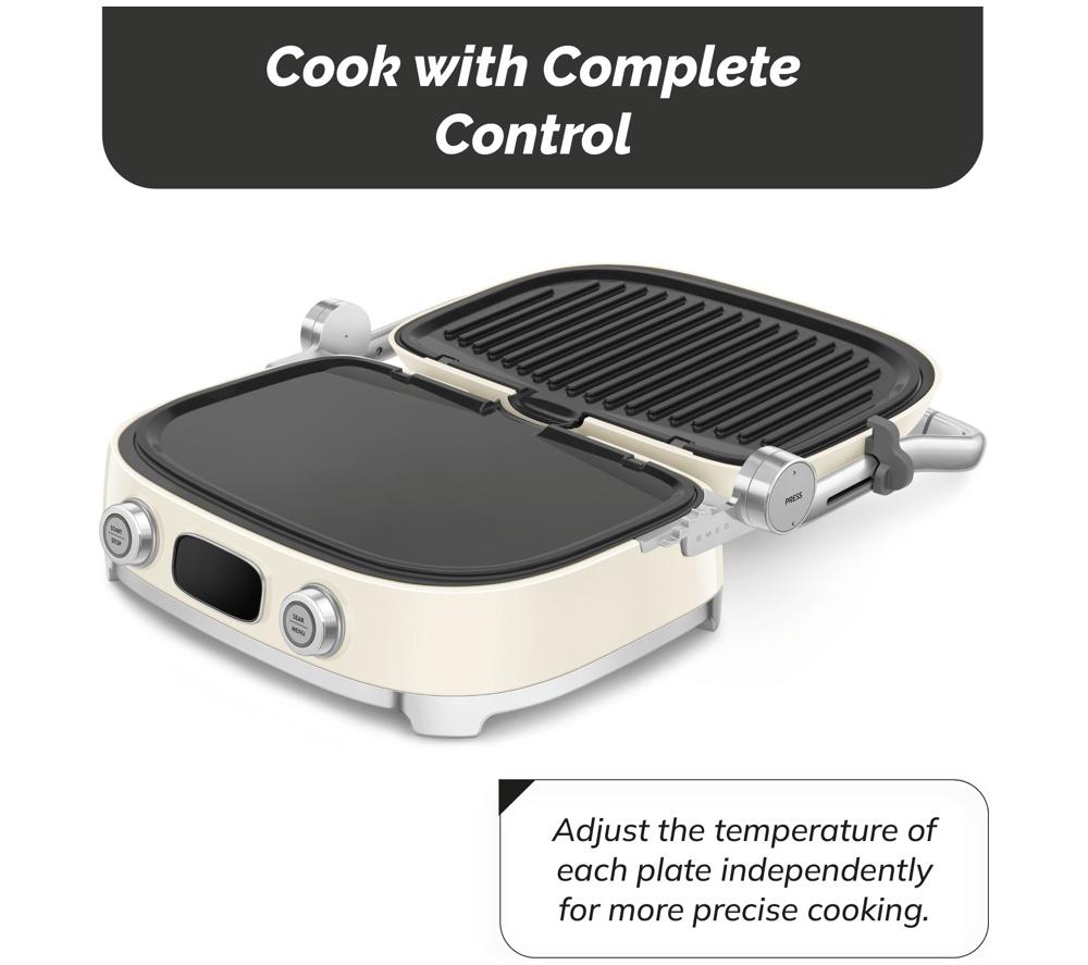 SMEG 50's Style MGF01BLUK Multi Grill - Cream image number 4 of 14