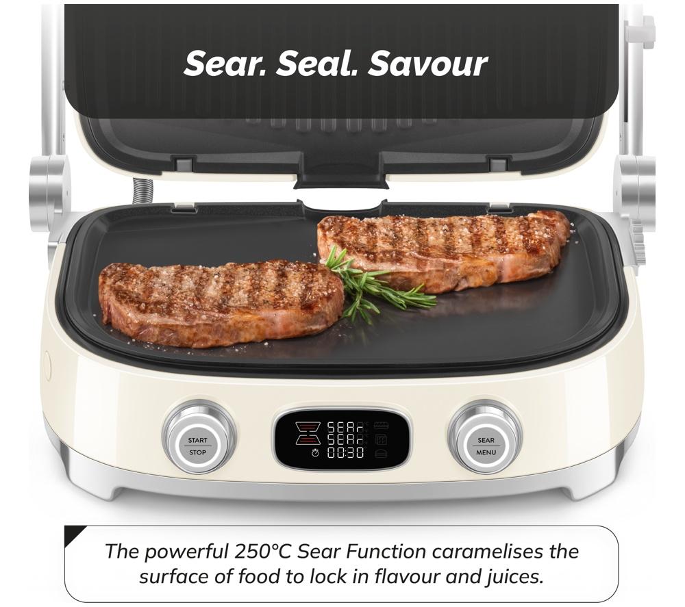 SMEG 50's Style MGF01BLUK Multi Grill - Cream image number 5 of 14