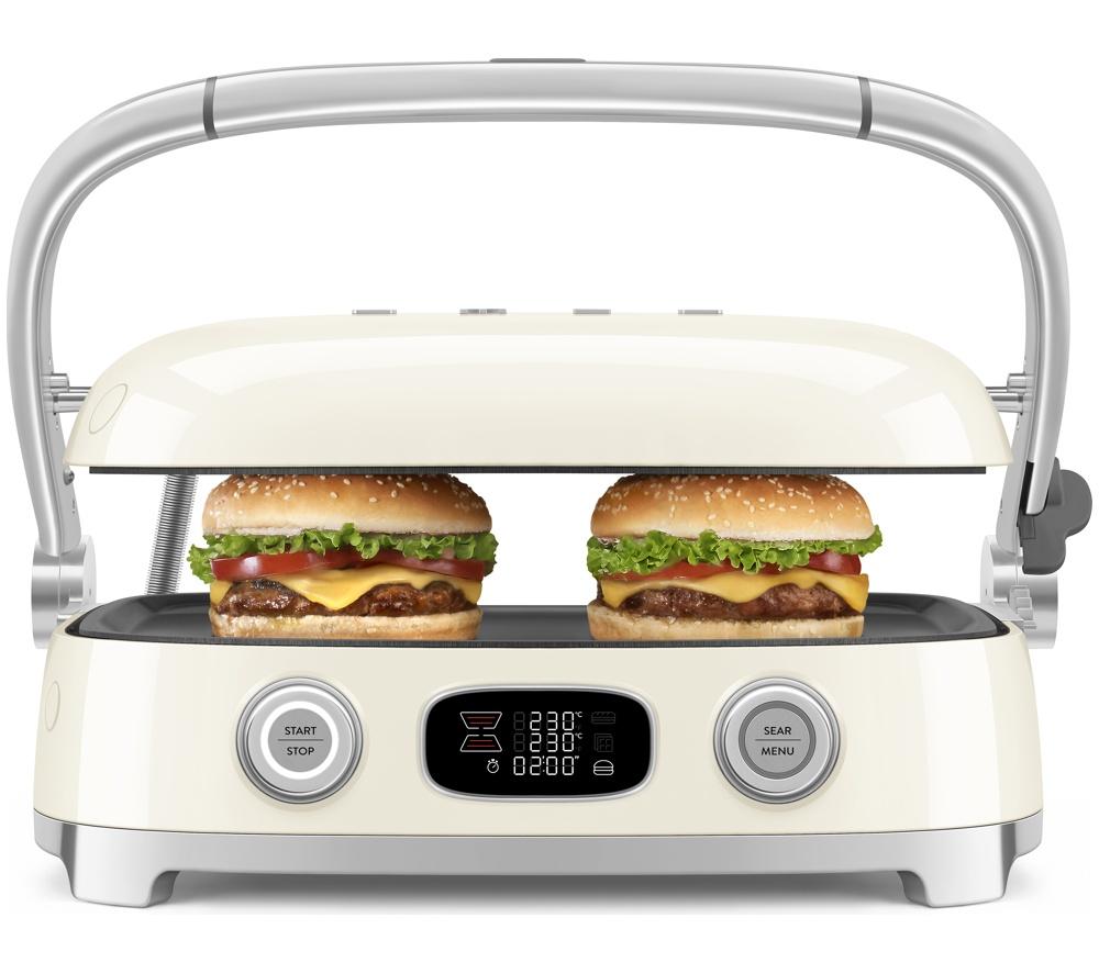 SMEG 50's Style MGF01BLUK Multi Grill - Cream image number 9 of 14