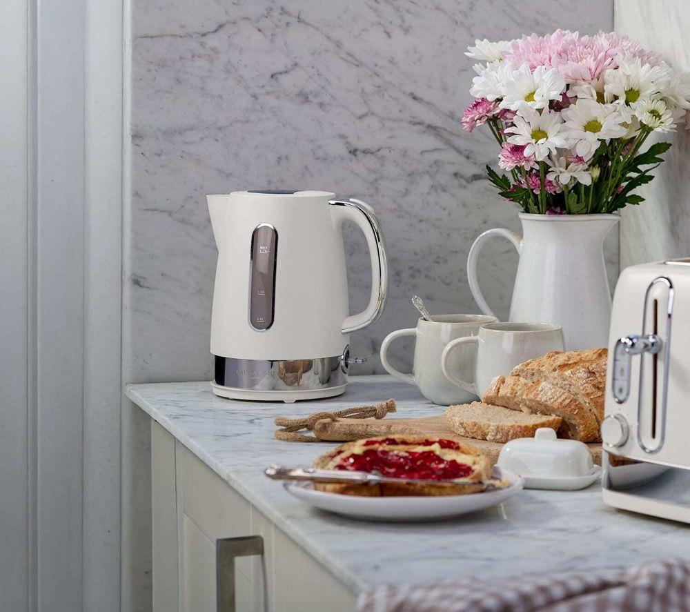 VQ Laura Ashley EEJB310 4-Slice Toaster & Jug Kettle Bundle - Cotton White image number 4 of 9