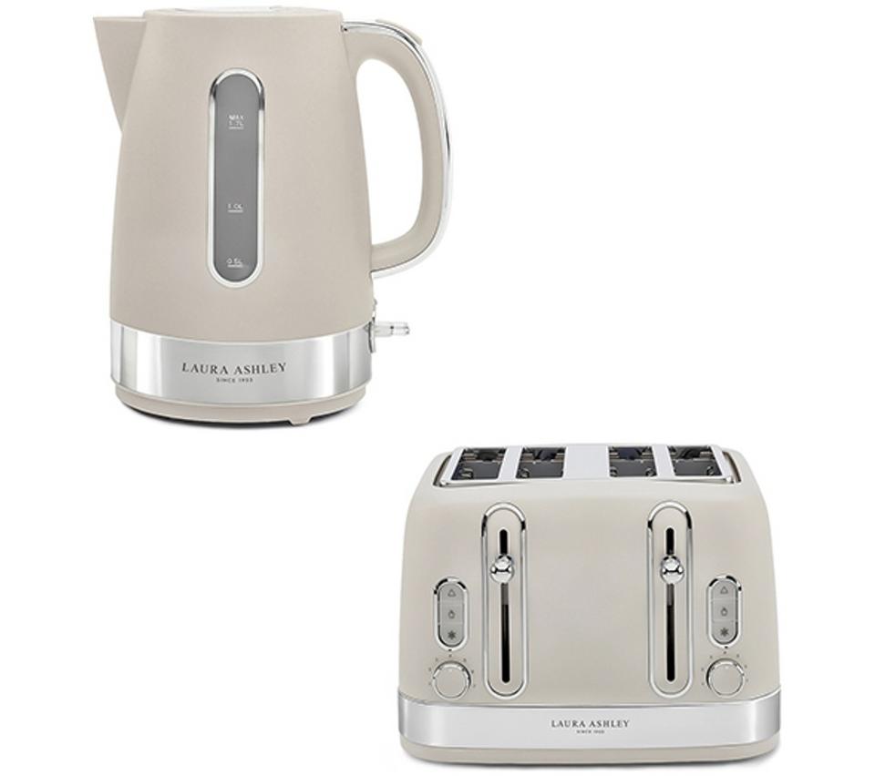 VQ Laura Ashley EEJB311 4-Slice Toaster & Jug Kettle Bundle - Dove grey