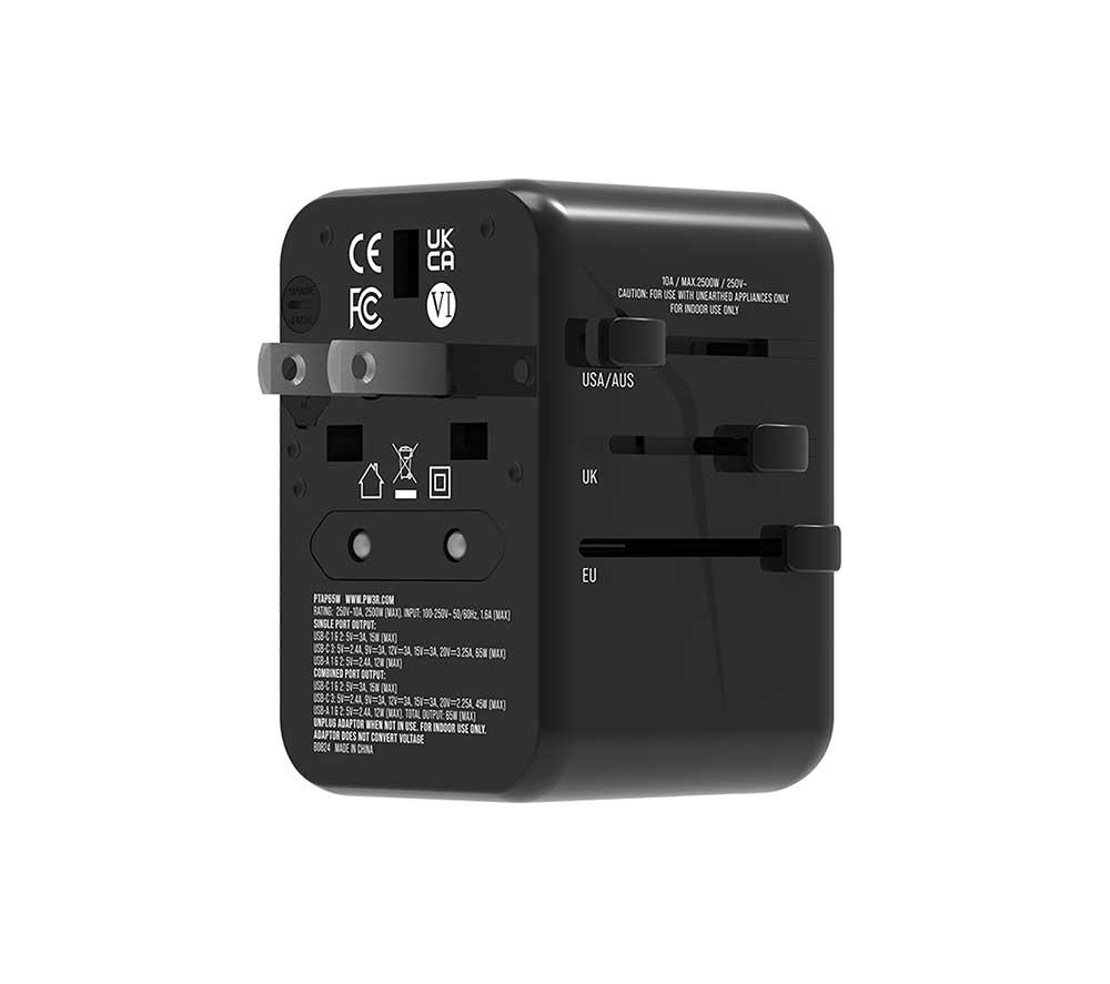 PW3R PTAP100W USB Type-C Travel Charger - Black image number 7 of 9
