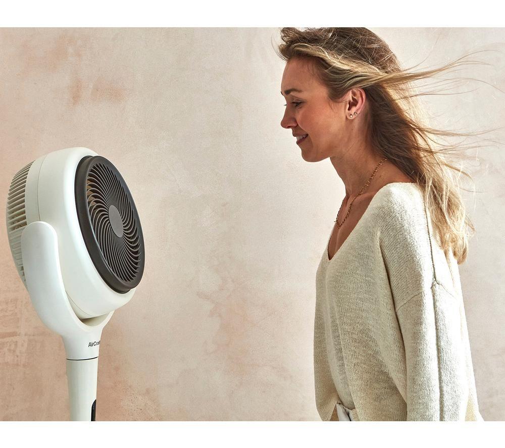 AIRCRAFT HOME LUME MIDI Quiet Air Circulator 8" Pedestal Fan - Stone White image number 2 of 9