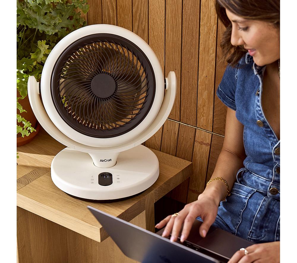 AIRCRAFT HOME LUME MINI Quiet Air Circulator Desk Fan - Stone White image number 8 of 10
