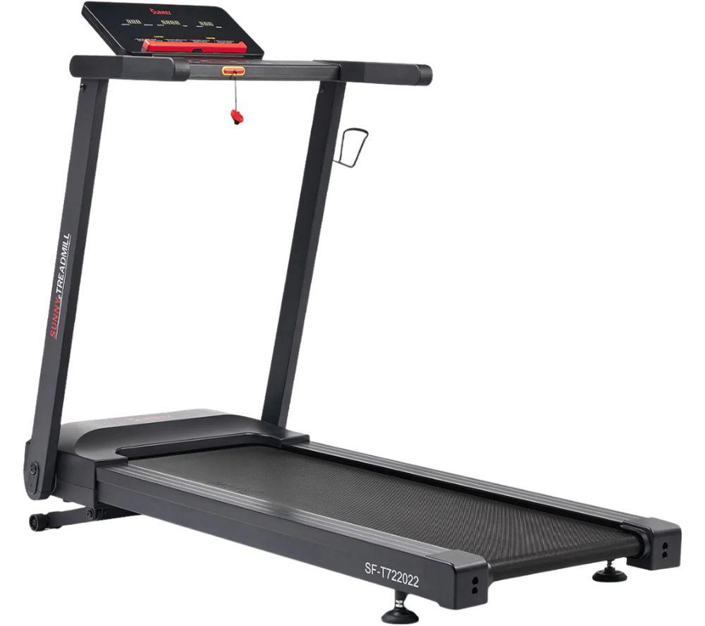 Sunny Health Auto Incline Foldable Smart Bluetooth Treadmill - Black, Black