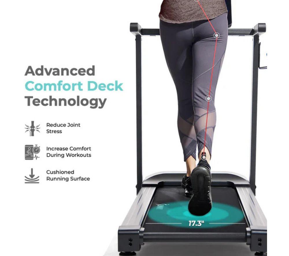 SUNNY HEALTH Auto Incline Foldable Smart Bluetooth Treadmill - Black image number 2 of 5