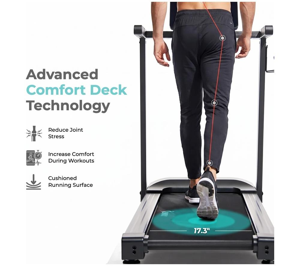 SUNNY HEALTH Auto Incline Foldable Smart Bluetooth Treadmill - Black image number 7 of 11