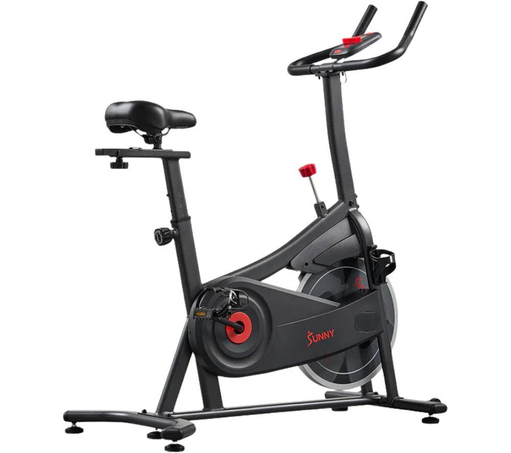 Sunny Health Active 100 Smart Bluetooth Exercise Bike - Black, Black,Red