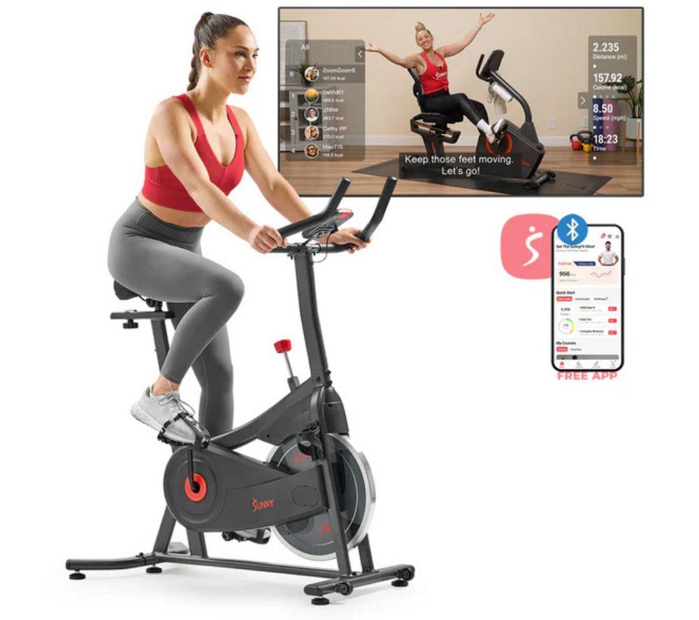 SUNNY HEALTH Active 100 Smart Bluetooth Magnetic Cycling Exercise Bike - Black image number 4 of 6