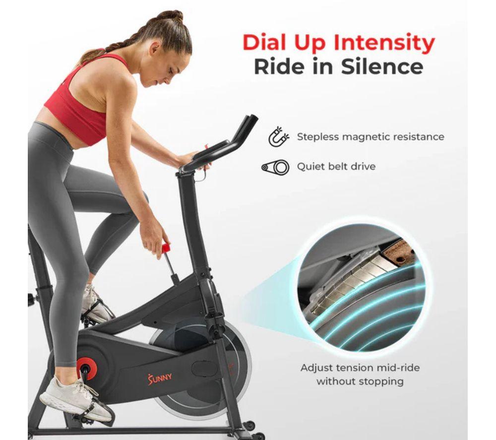 SUNNY HEALTH Active 100 Smart Bluetooth Magnetic Cycling Exercise Bike - Black image number 6 of 6