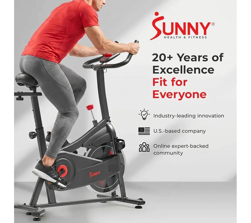 SUNNY HEALTH Active 100 Smart Bluetooth Magnetic Cycling Exercise Bike - Black image number 12 of 12