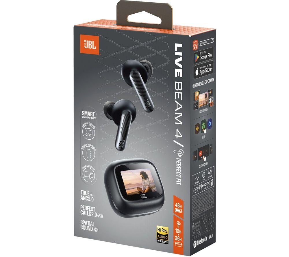 JBL Live Beam 4 Wireless Bluetooth Noise-Cancelling Earbuds - Black image number 7 of 7
