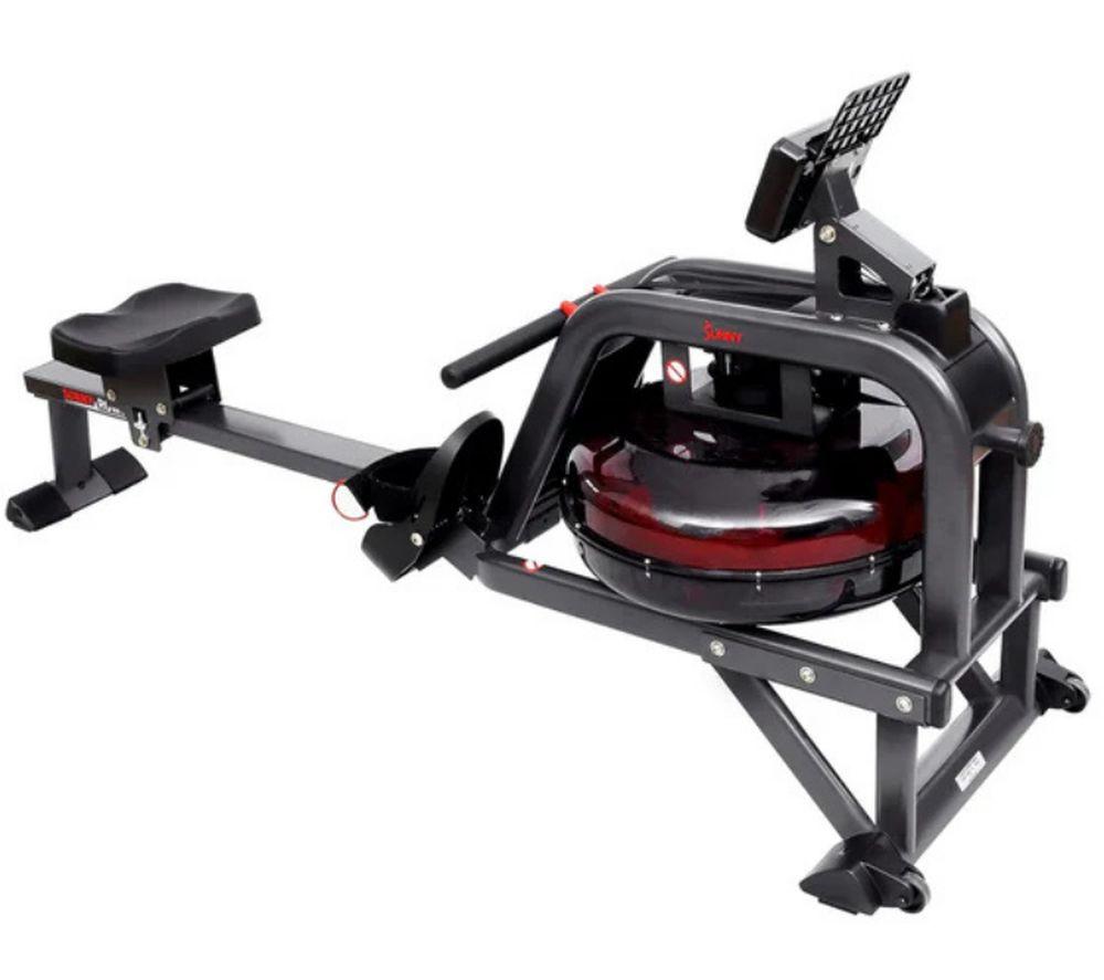 Sunny Health Obsidian Surge Smart Water Rowing Machine - Black, Black