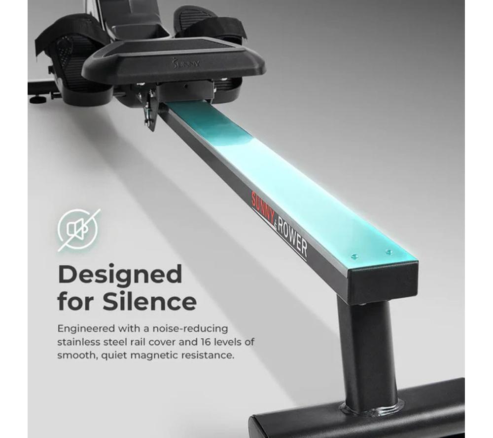 SUNNY HEALTH SF-RW523043 Smart Bluetooth Magnetic Rowing Machine - Black image number 3 of 9