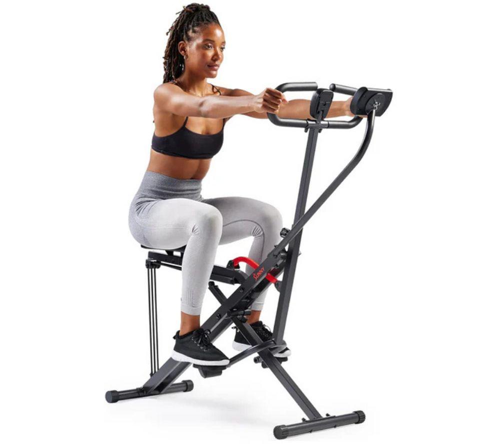 SUNNY HEALTH Smart Upright Row-N-Ride Squat Assist Trainer Machine - Black image number 2 of 6