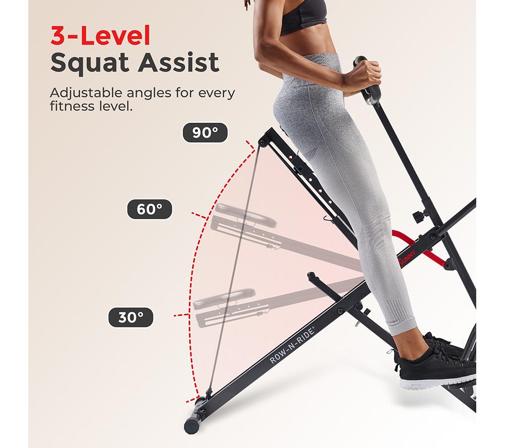 SUNNY HEALTH Smart Upright Row-N-Ride Squat Assist Trainer Machine - Black image number 7 of 13