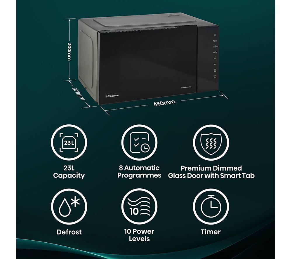 HISENSE H23MOBS5H4UK Compact Solo Microwave - Black image number 13 of 16