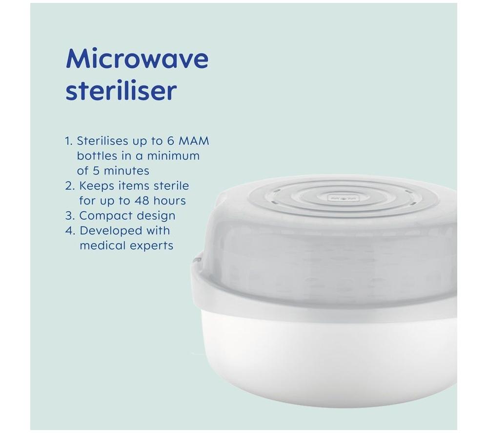 MAM Easy Start Bottle & Microwave Steriliser Set - Linen & Grey image number 3 of 3