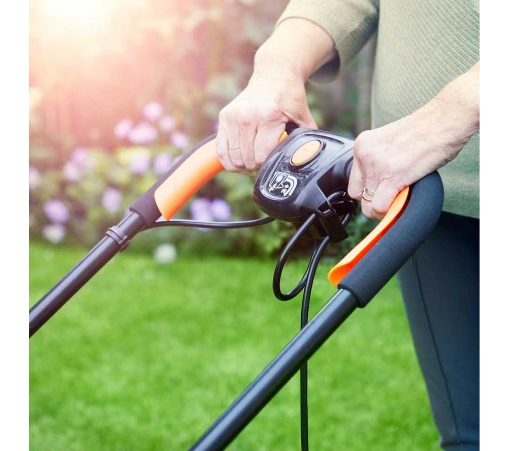 LAWNMASTER MEH1733-01 Corded Hover Lawn Mower - Orange & Black image number 9 of 10