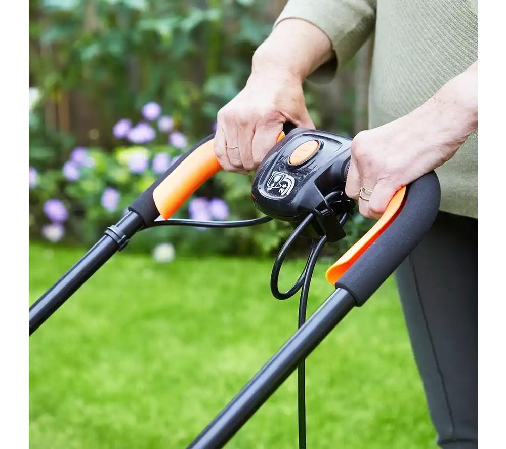 LAWNMASTER MEH1733 COMBO Hover Lawnmower & Grass Trimmer - Orange & Black image number 8 of 9