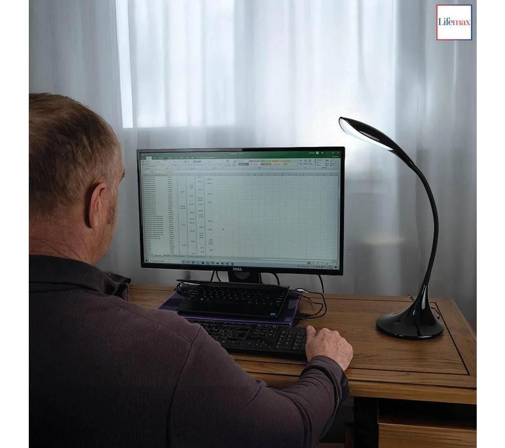 LIFEMAX Daylight LED Desk Lamp - Black image number 2 of 2