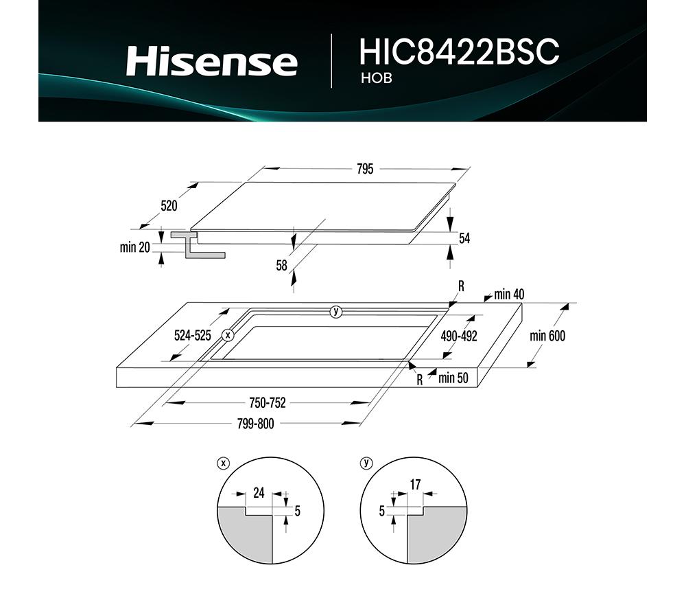 HISENSE HIC8422BSC 80cm Electric Induction Hob - Black image number 13 of 18