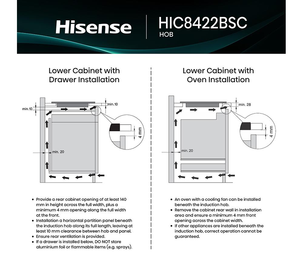 HISENSE HIC8422BSC 80cm Electric Induction Hob - Black image number 14 of 18