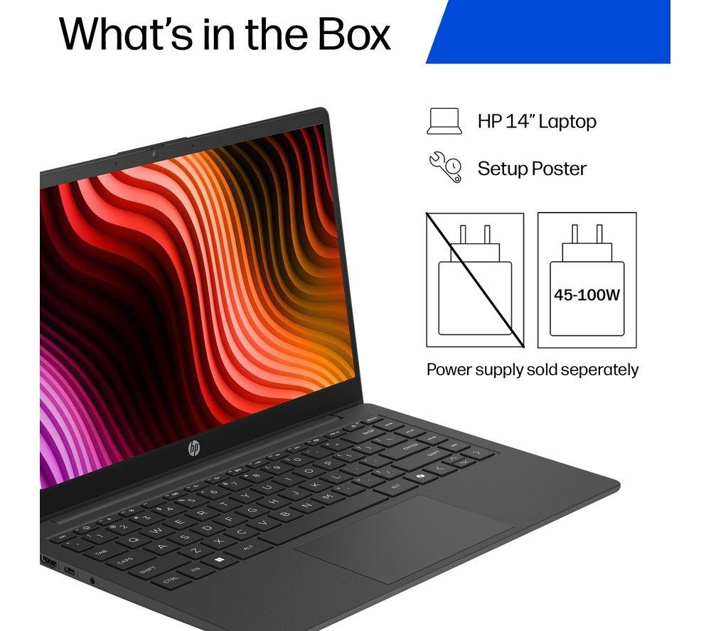 HP 14-ep2501sa 14" Laptop - Intel&reg; N150, 128 GB UFS, Jet Black image number 5 of 8
