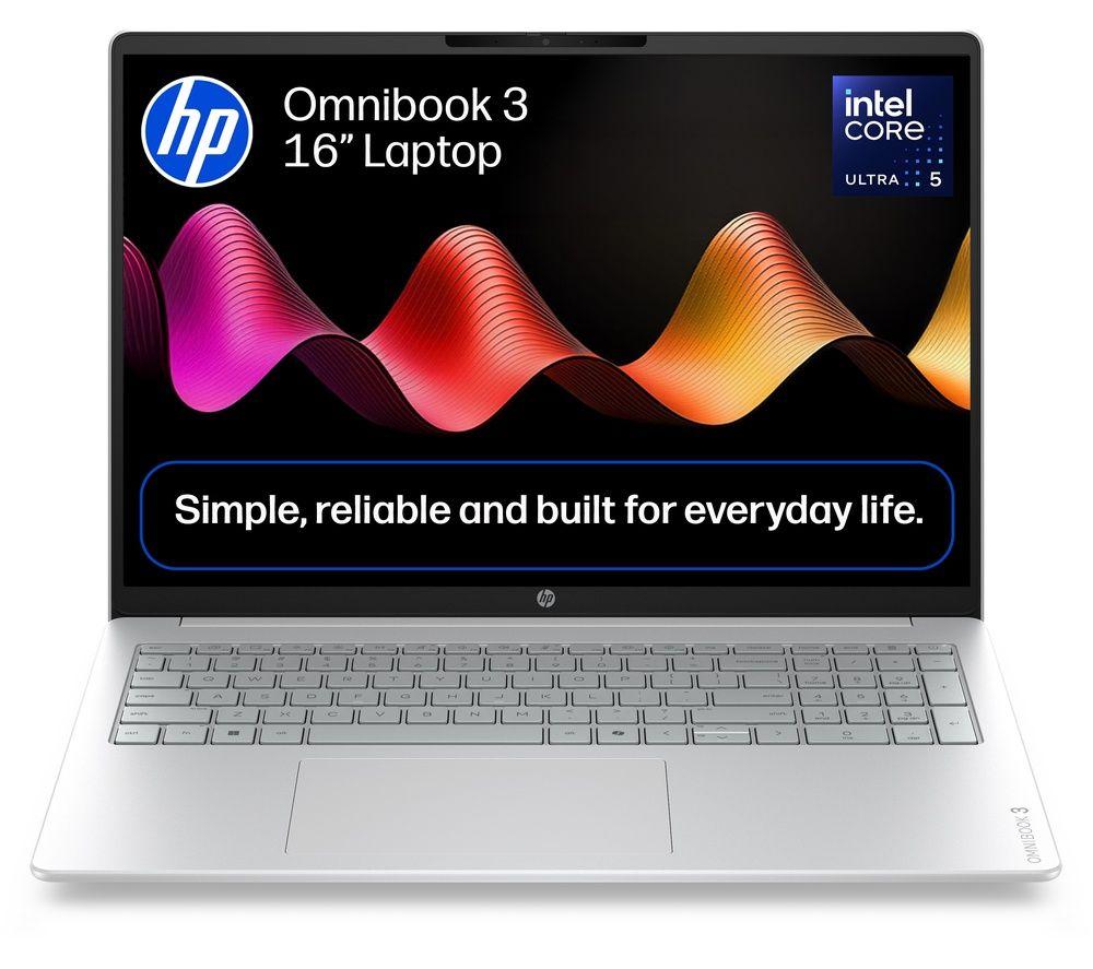 HP OmniBook 3 16inch Laptop - Intel®Core  Ultra 5, 512 GB SSD, Silver