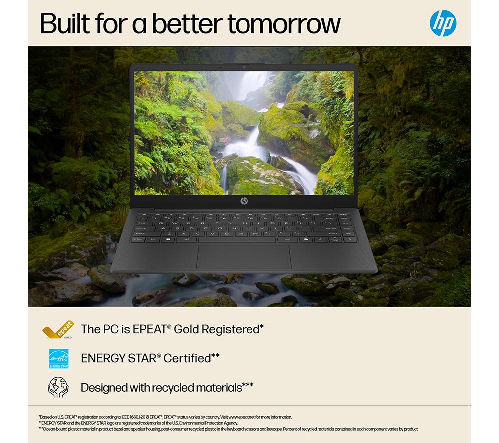 HP 14-ep2500sa 14" Laptop - Intel&reg; N150, 128 GB UFS, Jet Black image number 8 of 14