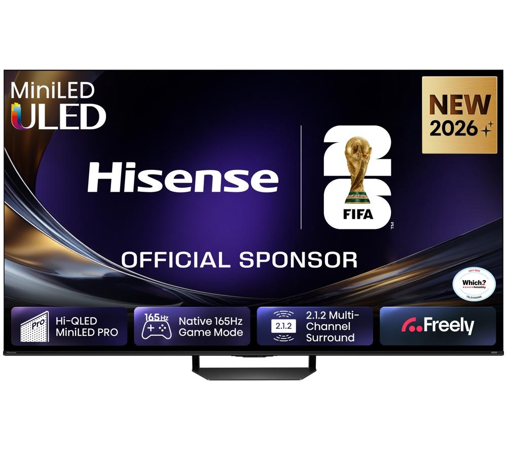 Hisense 75" U7s Pro Mini Led 4K 165 Hz Smart Ai Tv With Freely - 75U7stuk Pro, Black,Silver/Grey