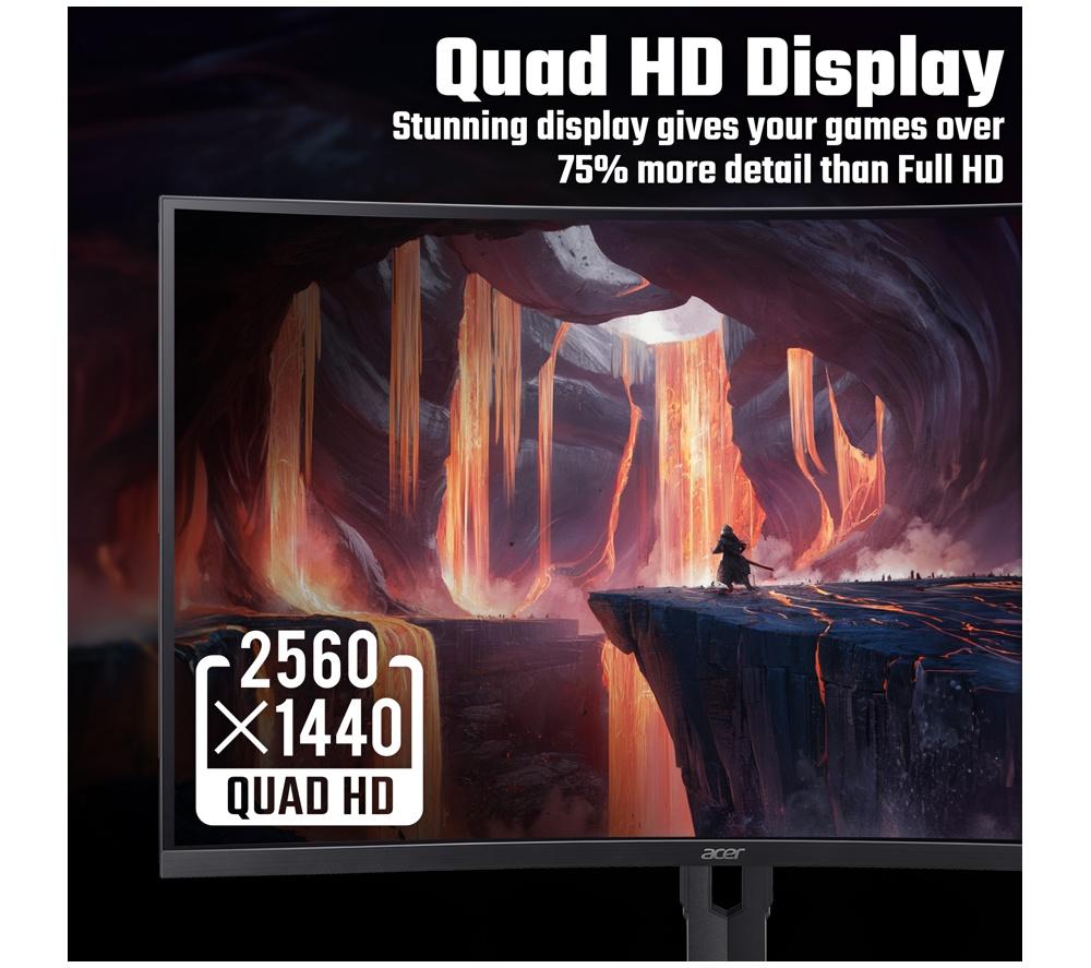 ACER Nitro XZ323QUP1 Quad HD 31.5" Curved VA LCD Gaming Monitor - Black image number 3 of 9