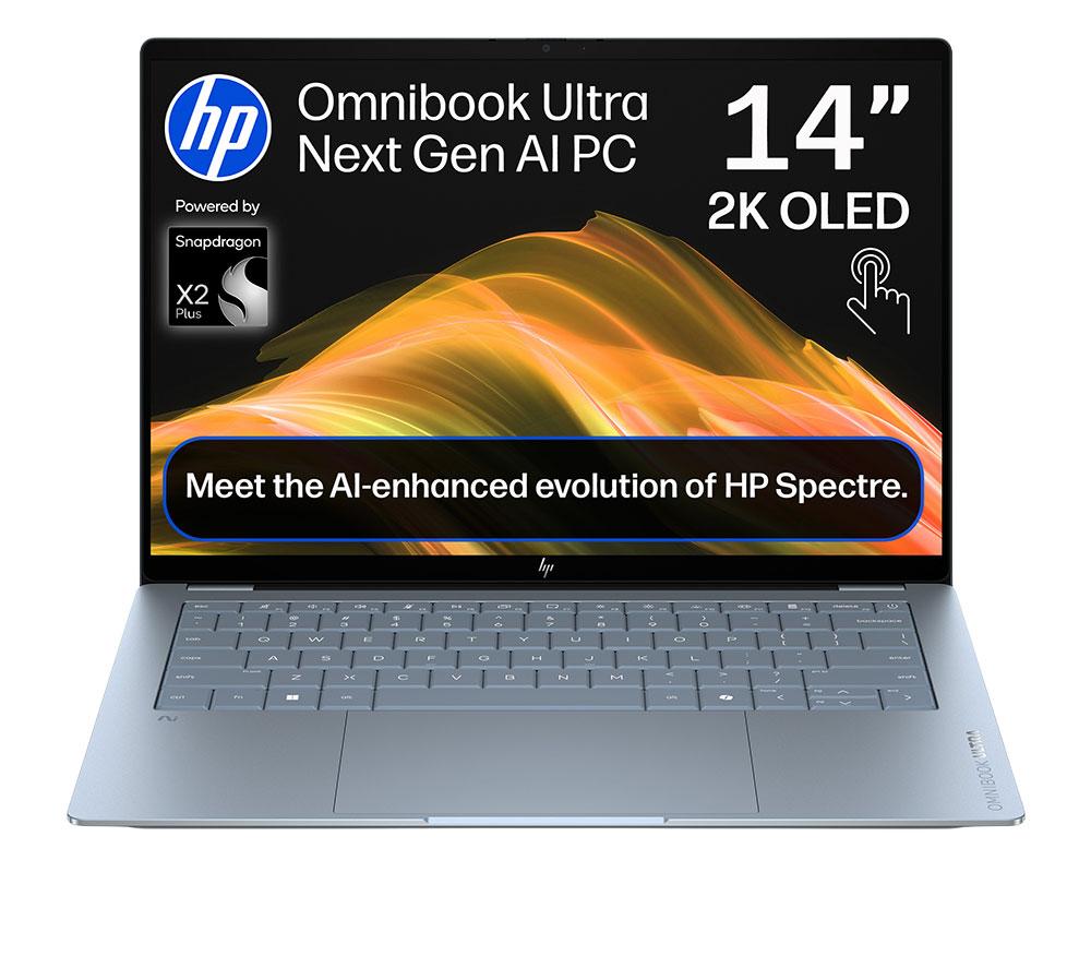HP OmniBook Ultra 14inch Laptop - Snapdragon X2 Plus, 1 TB SSD, Stone Blue