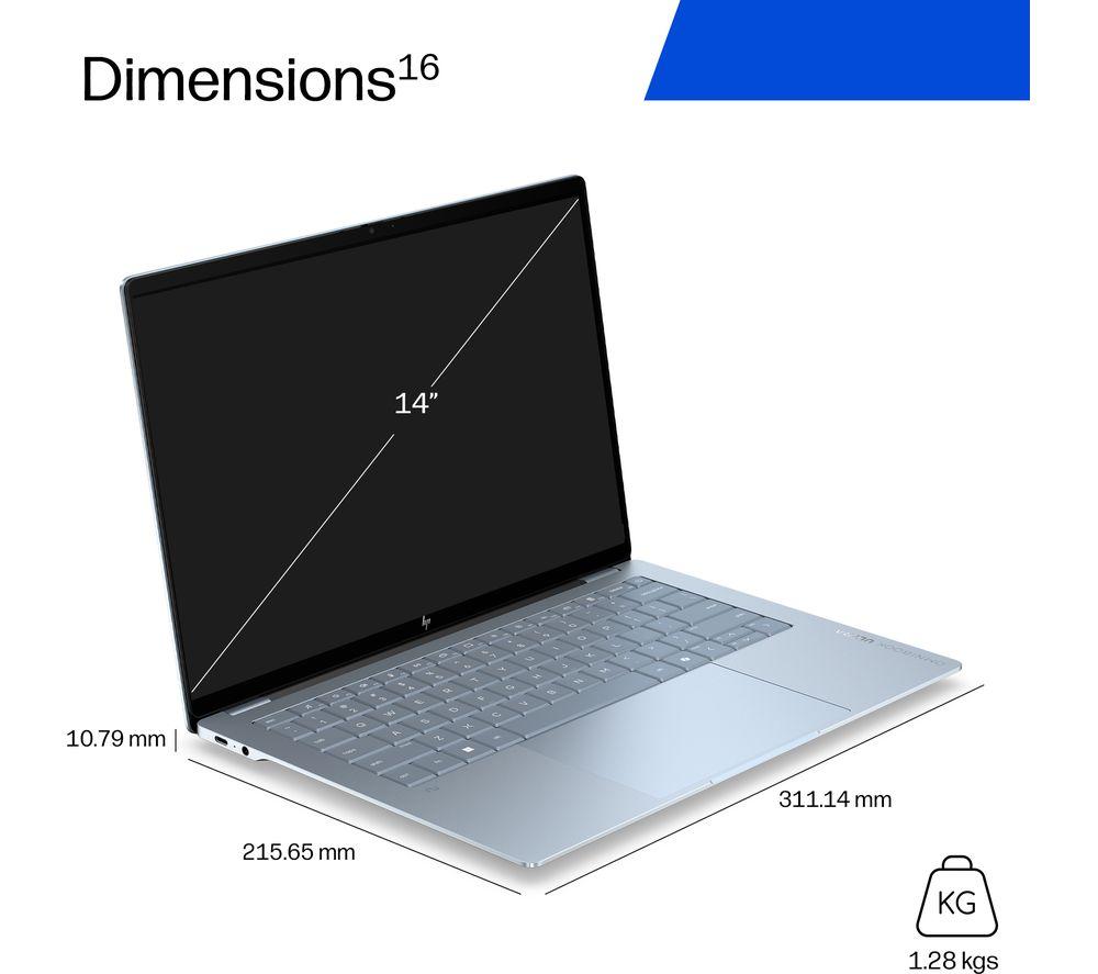 HP OmniBook Ultra 14" Laptop - Snapdragon X2 Plus, 1 TB SSD, Stone Blue image number 3 of 8