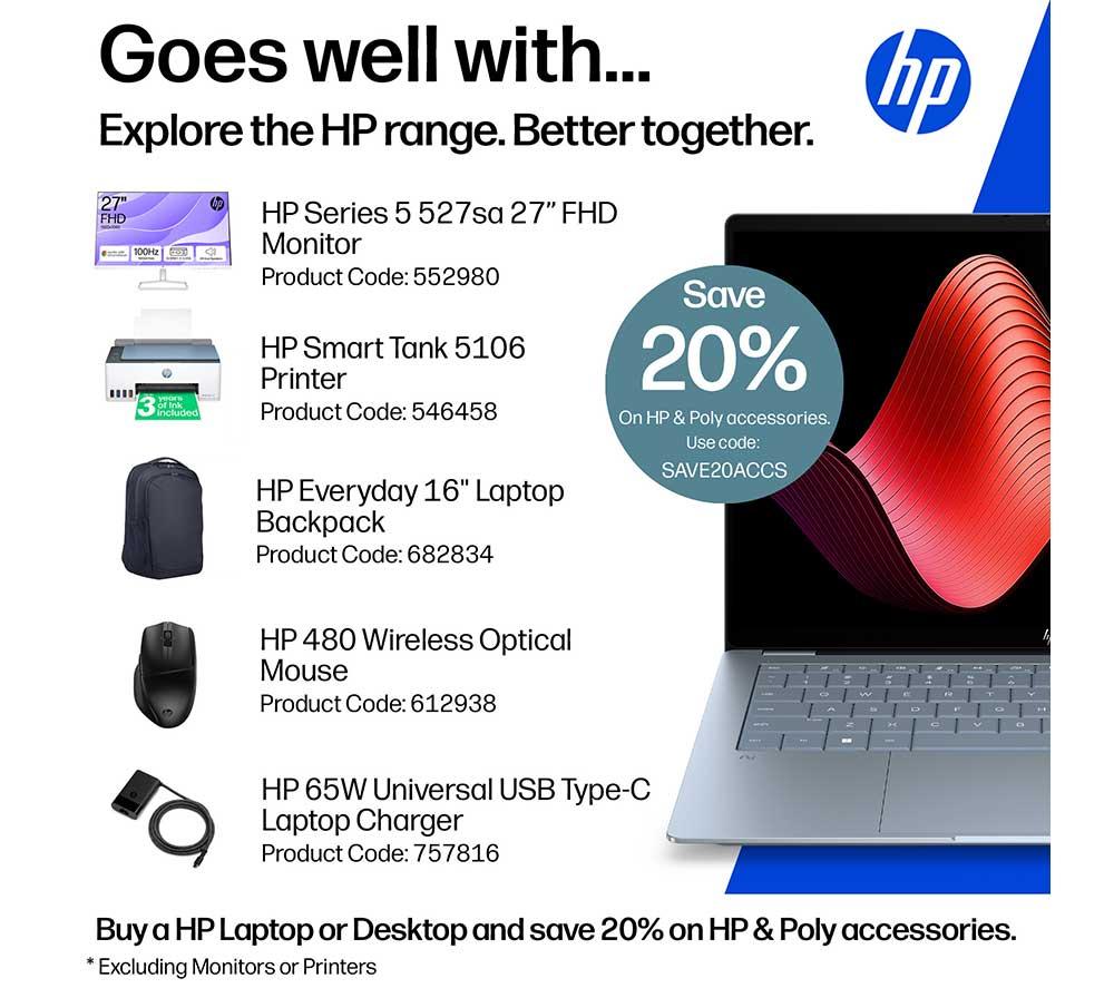 HP OmniBook Ultra 14" Laptop - Snapdragon X2 Plus, 512 GB SSD, Stone Blue image number 3 of 33