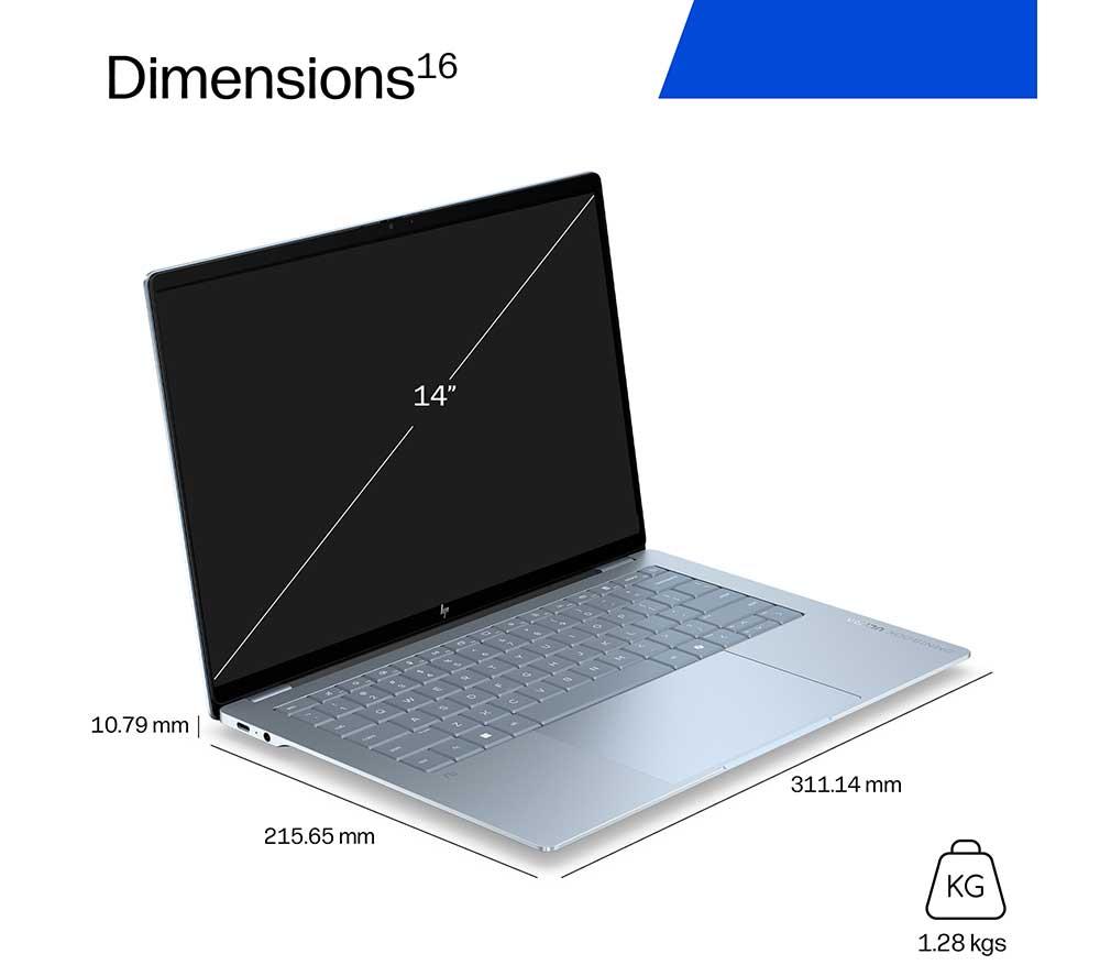HP OmniBook Ultra 14" Laptop - Snapdragon X2 Plus, 512 GB SSD, Stone Blue image number 19 of 33