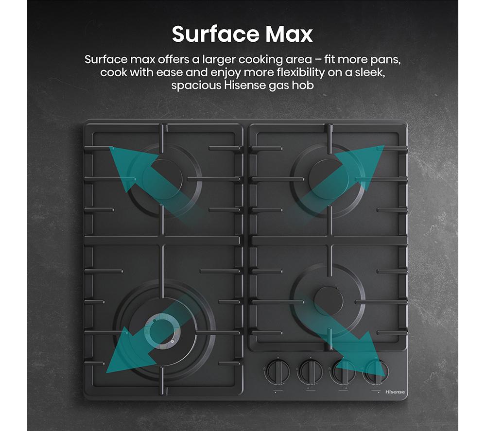 HISENSE GM663BHF 60 cm Gas Hob - Black image number 7 of 17