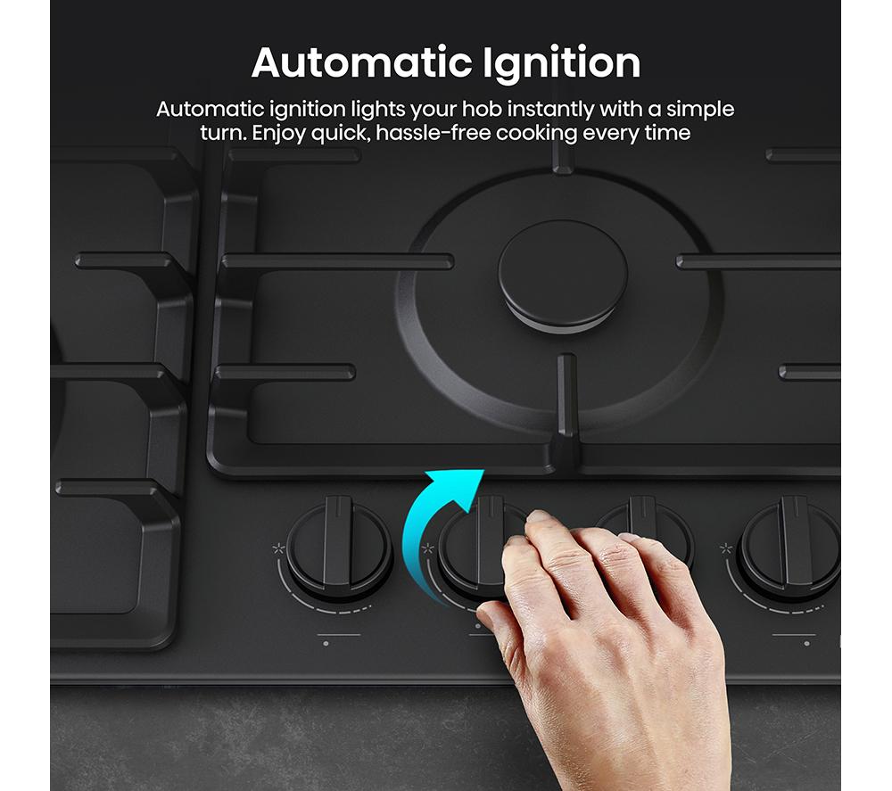 HISENSE GM663BHF 60 cm Gas Hob - Black image number 8 of 17