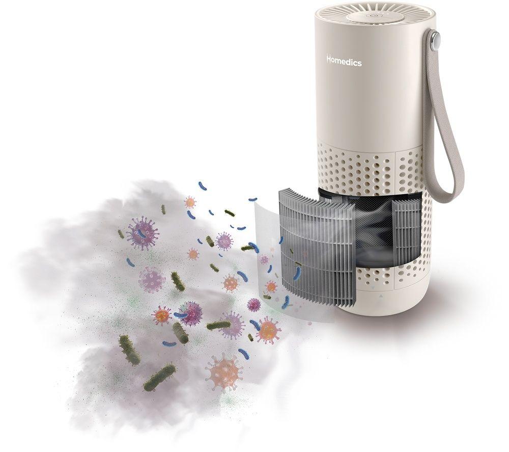 HOMEDICS WhisperPure Mini Air Purifier - Beige image number 3 of 5