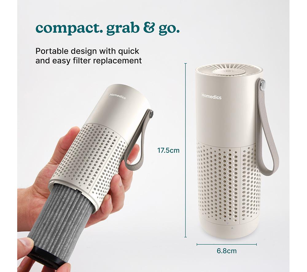 HOMEDICS WhisperPure Mini Air Purifier - Soft Stone image number 6 of 10