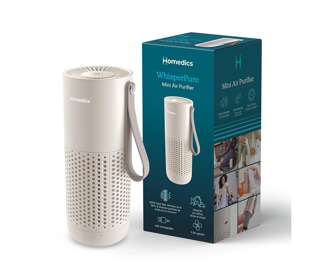 HOMEDICS WhisperPure Mini Air Purifier - Soft Stone image number 9 of 10