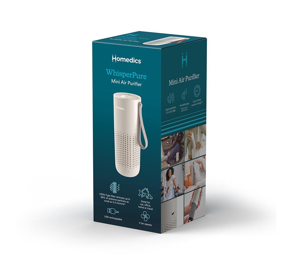HOMEDICS WhisperPure Mini Air Purifier - Soft Stone image number 10 of 10