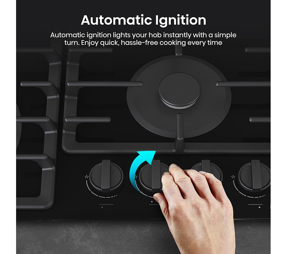 HISENSE GG663BHF 60 cm Gas Hob - Black image number 9 of 18